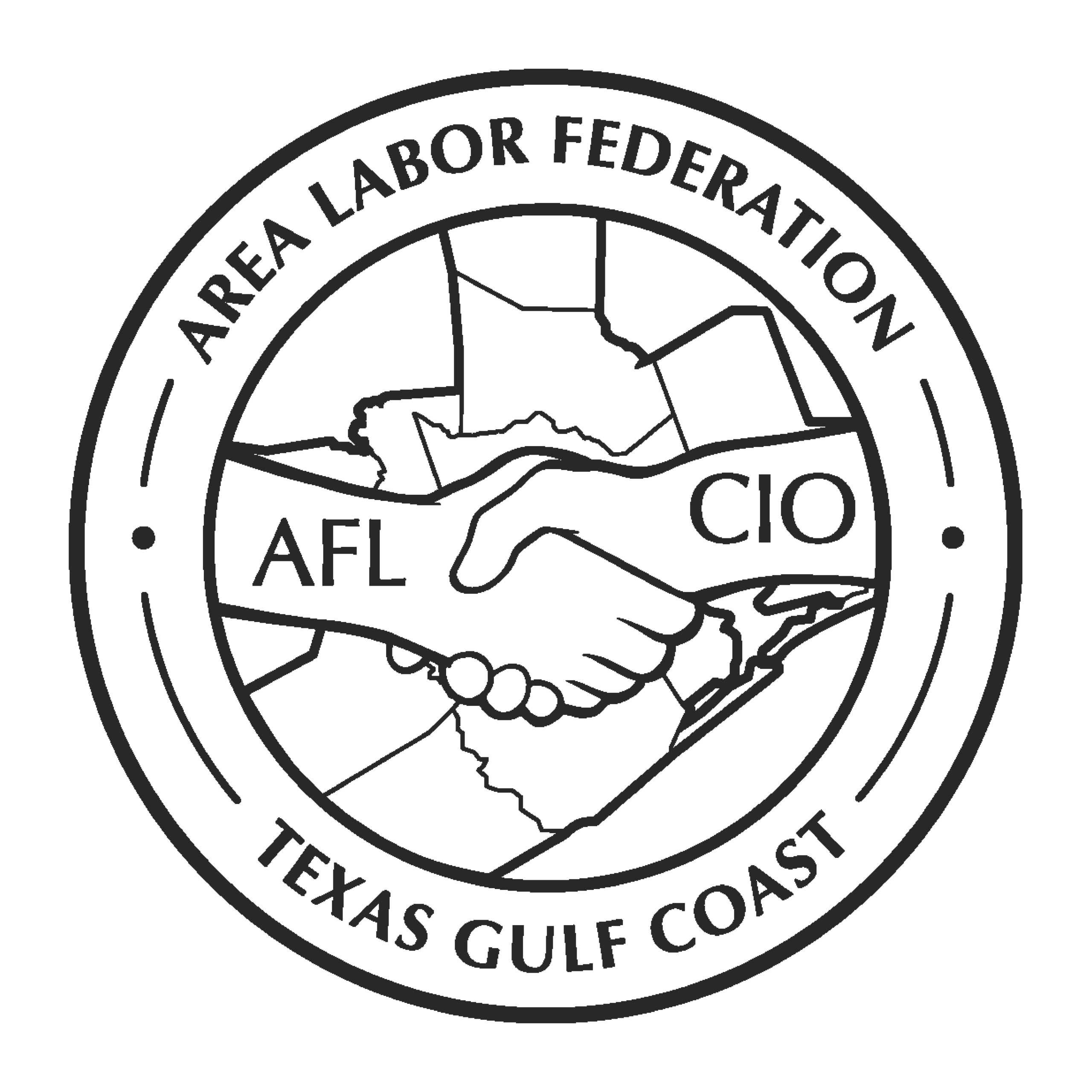 JCENDOR00003 Endorsement badge from the Area Labor Federation, CIO, AFL, Texas Gulf Coast, supporting Julie Countiss’s